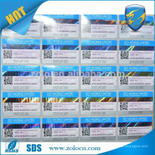 China hot sale custom 3d holographic barcode labels